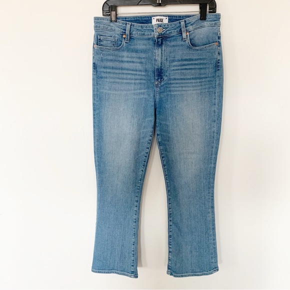 Paige Colette Crop Flare in Jukebox Distressed Wash Jeans Size 31 - Picture 1 of 11
